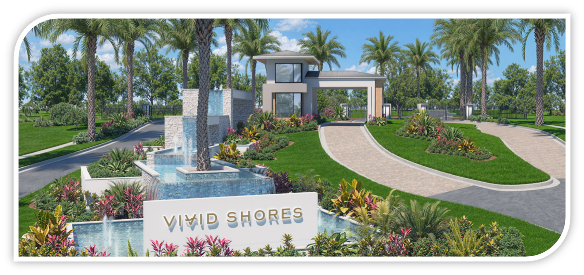 Vivid Shores Bonita Springs lakefront community aerial