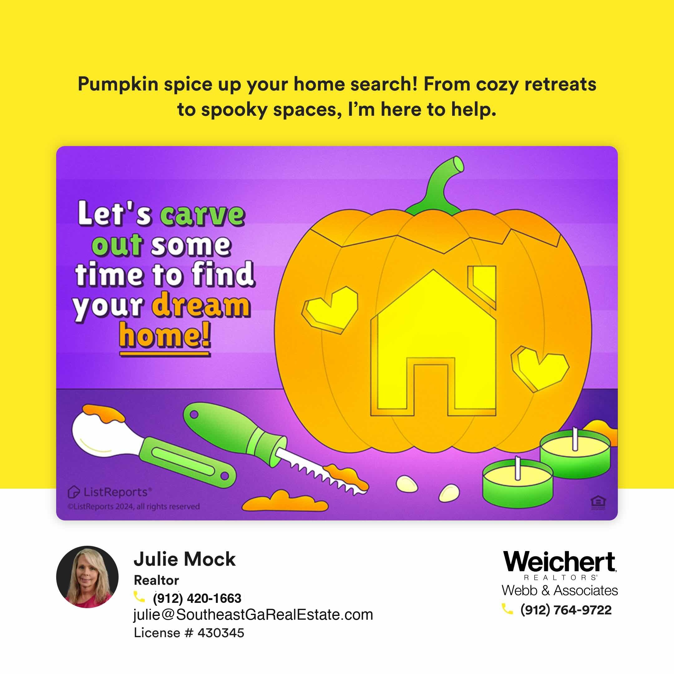 Let&rsquo;s carve out some time to find your dream home this fall! Whether you&rsquo;re after a cozy retreat or a unique space with a touch of seasonal charm, I&rsquo;m here to help you every step of the way. Reach out today, and let&rsquo;s make your home search as exciting as pumpkin spice season!